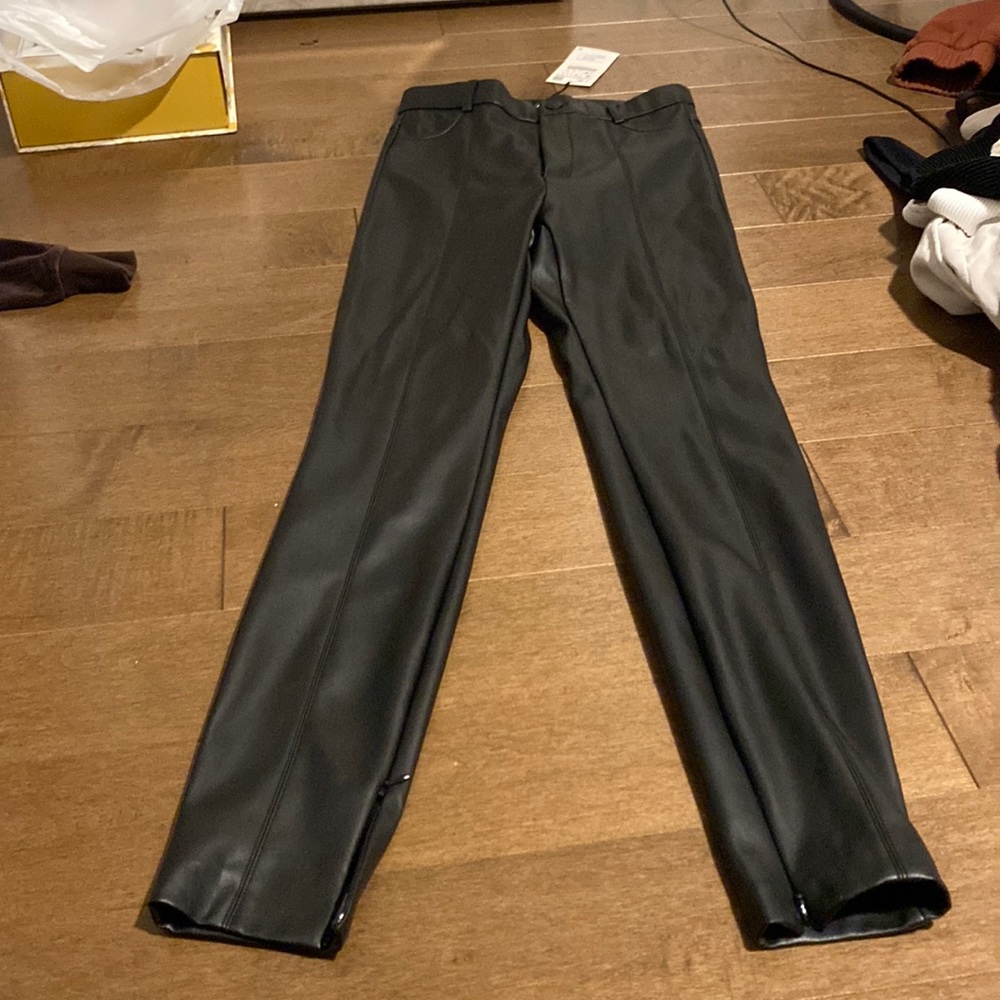 ZARA black leather pants